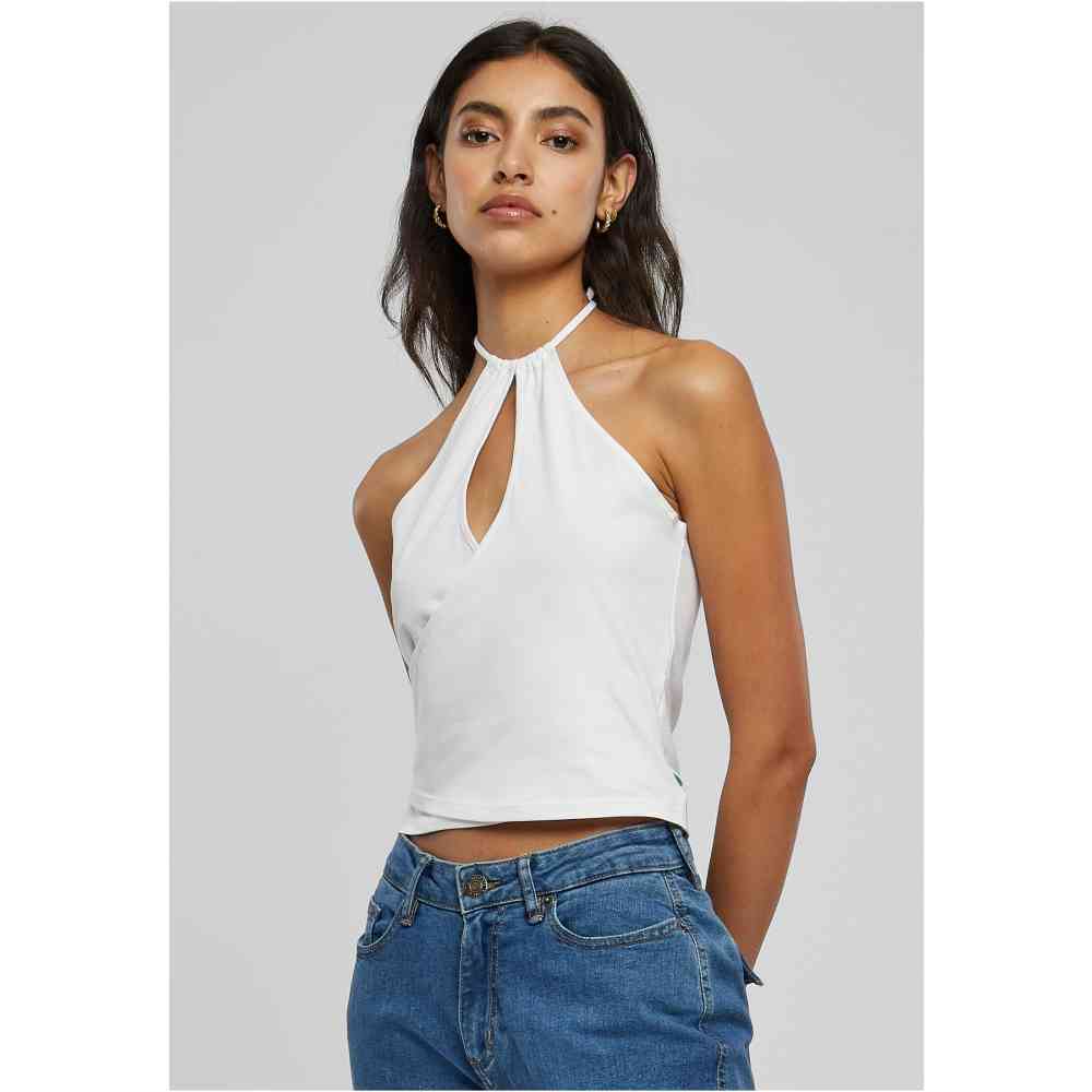Urban Classics - Short Wrapped Neckholder Sleeveless top - White